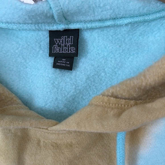 Wild Fable • Aqua Tie Dye Cropped Hoodie - Picture 3 of 4